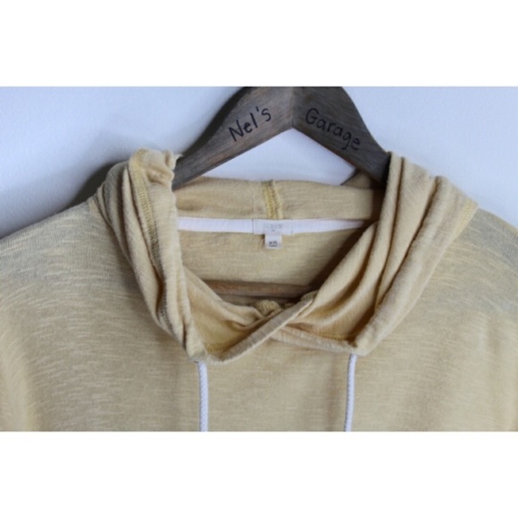 J. Crew Hooded Striped Yellow Cream Long Sleeve - Picture 2 of 6